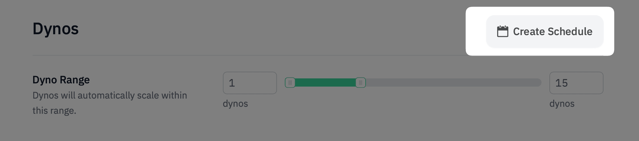 Screenshot: Create schedule button