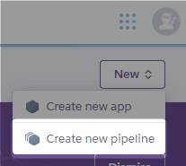 Create new pipeline in Heroku