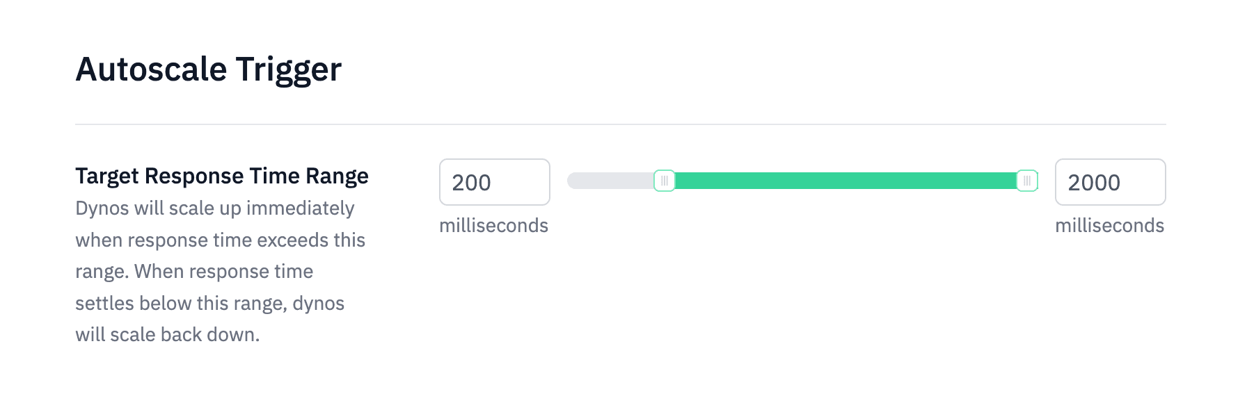 Target response time range settings